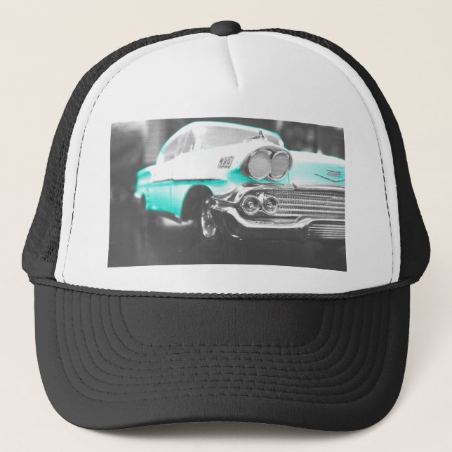 1958 chevy impala ljust blå klassisk bil keps (Framsida)