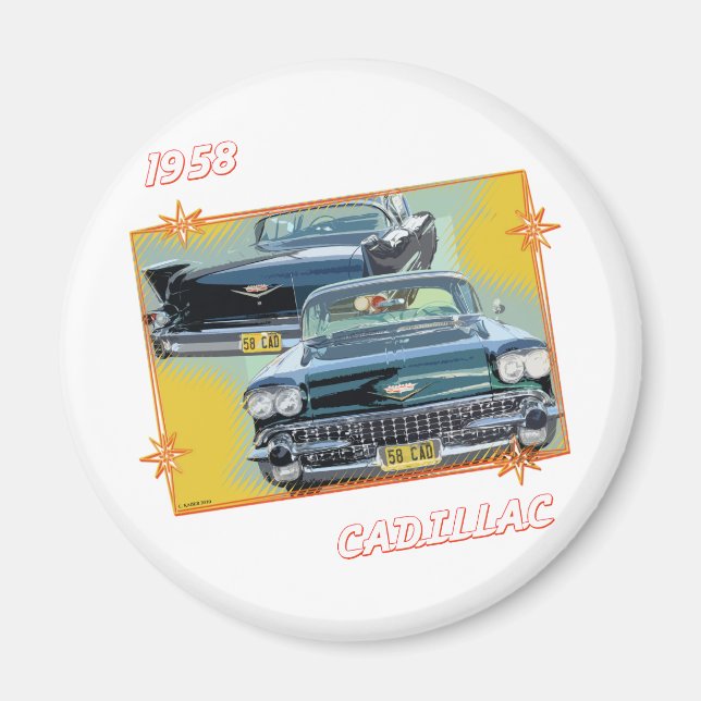 1958 KADILLAC 3 MAGNET (Framsidan)