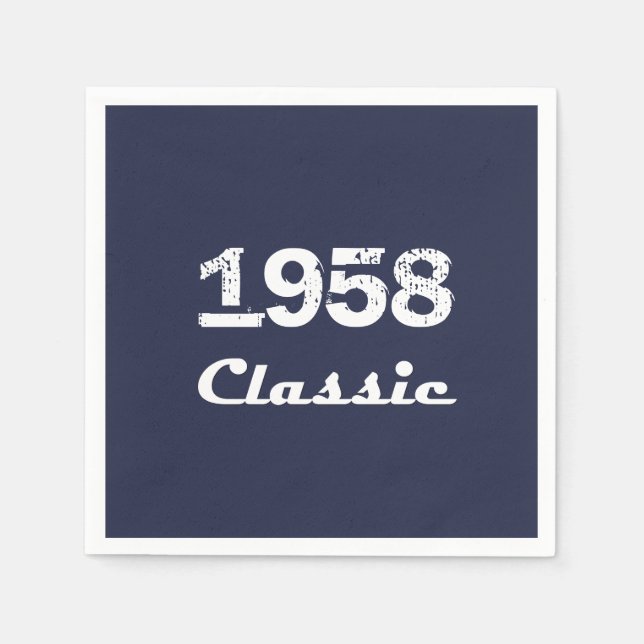 1958 Klassisk 60-årsfirande Födelsedagsfirande Pappersservett (Framsidan)