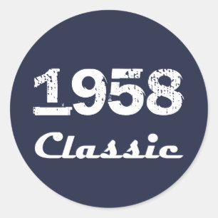 1958 Klassisk 60-årsfirande Runt Klistermärke