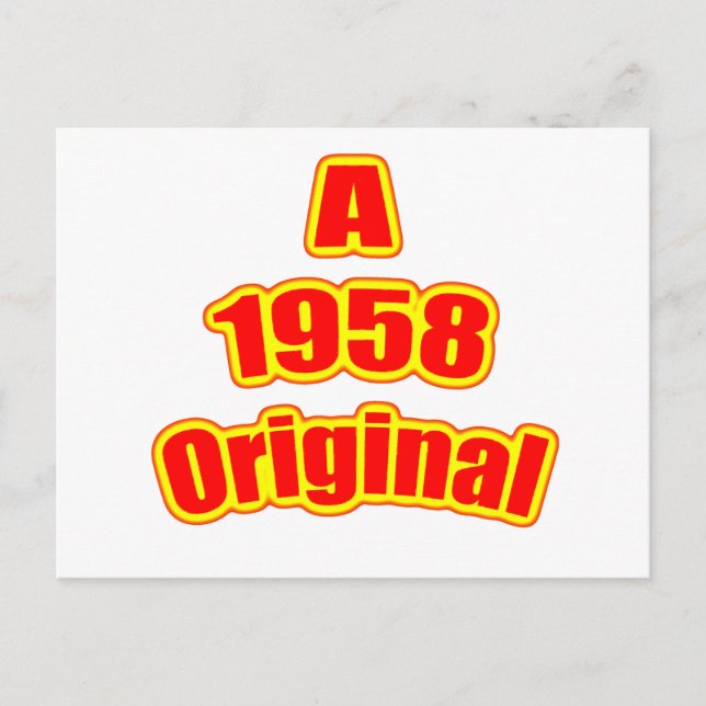 1958 Original Red Vykort (Framsida)