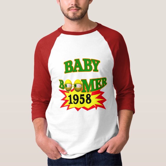1958 person född under en baby boomfödelsedaggåvor tee shirt (Framsida)