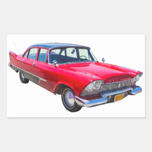 1958 Plymouth Savoy Classic Antique Car Rektangulärt Klistermärke