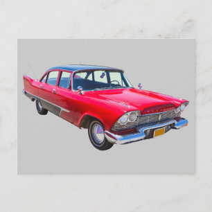 1958 Plymouth Savoy Classic Antique Car Vykort
