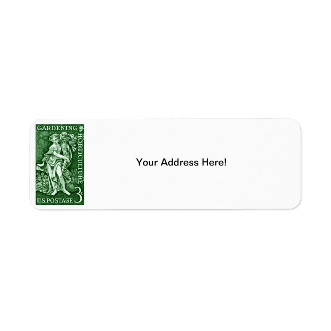 1958 som arbeta i trädgården + returadress etikett (Framsidan)