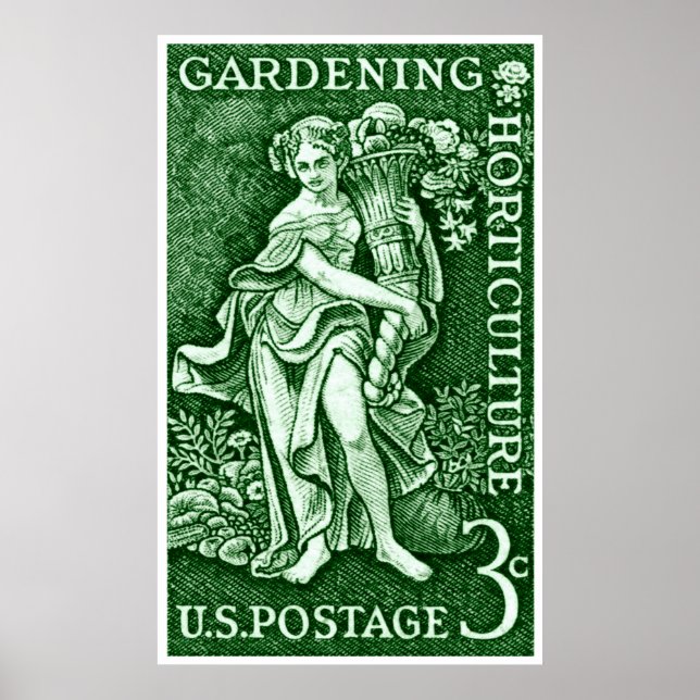 1958  + trädgårdsodling i Frimärke Poster (Framsidan)