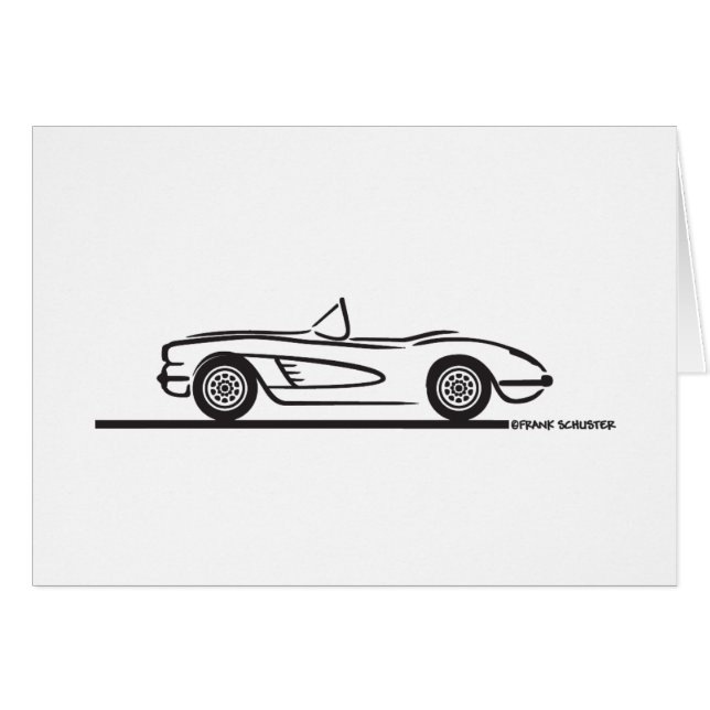 1959 1960 Chevrolet Corvette Hälsningskort (Framsidan Horizontal)