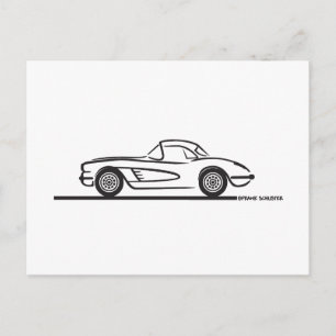 1959 1960 Chevrolet Corvette Hardtop Vykort