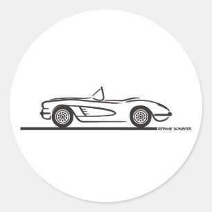 1959 1960 Chevrolet Corvette Runt Klistermärke
