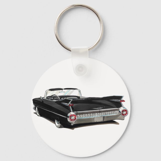 1959 Cadillac Black Car Nyckelring (Framsida)