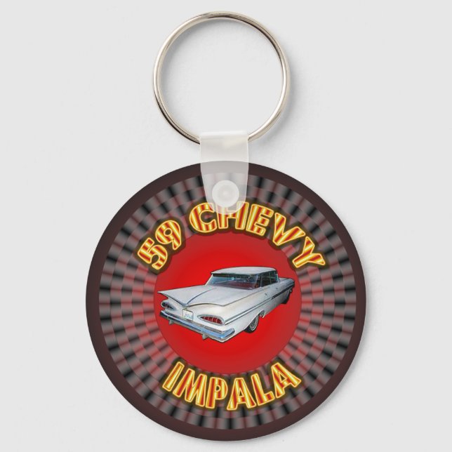 1959 Chevy Impala Keychain. Nyckelring (Framsida)