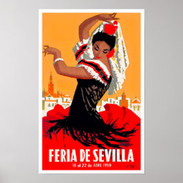 1959 Feria de Sevilla vintage resor Poster
