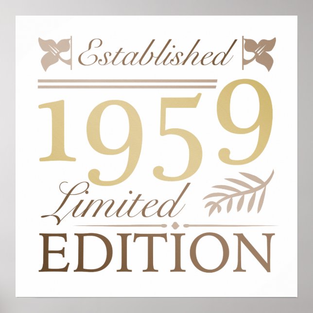 1959 Födelsedag för kvinnor Poster (Framsidan)