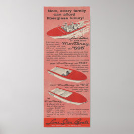 1959 - Lone Star Boats Ad Poster