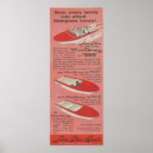 1959 - Lone Star Boats Ad Poster