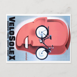 1959 Poster med Solex-driven cykelreklam Vykort