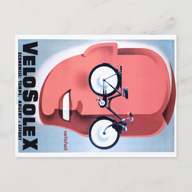 1959 Poster med Solex-driven cykelreklam Vykort (Framsida)