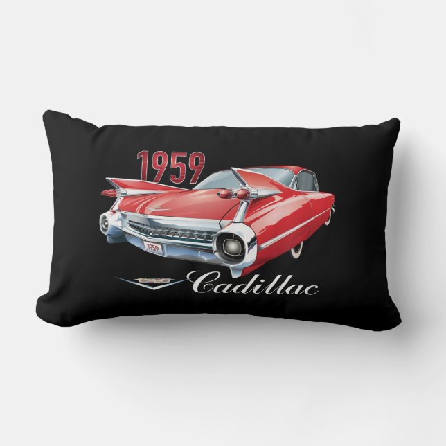 1959 Red Cadillac Classic Motor Car  Lumbarkudde (Framsida)