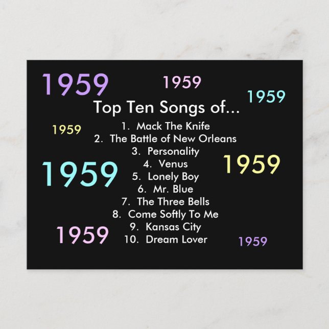 1959 Sång Vykort (Framsida)