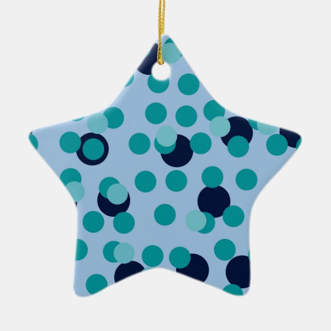 1960-70-tals Pop Geometrisk Mid-Century Teal Bubbl Julgransprydnad Keramik (Framsidan)