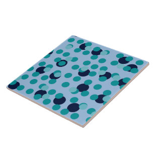 1960-70-tals Pop Geometrisk Mid-Century Teal Bubbl Kakelplatta