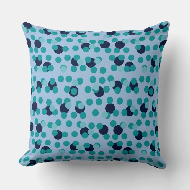 1960-70-tals Pop Geometrisk Mid-Century Teal Bubbl Kudde (Framsida)