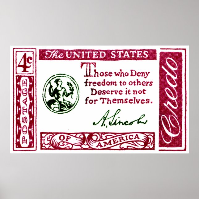 1960 Abraham Lincoln American Credo Poster (Framsidan)