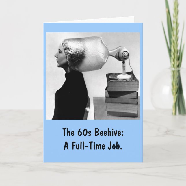 1960 Beauty Shop Greeting Card (blått) Kort (Framsida)