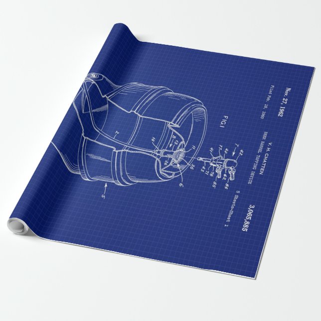 1960 Beer Barrel Blueprint Presentpapper (Utrullad)