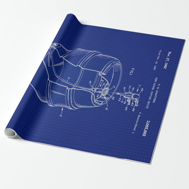 1960 Beer Barrel Blueprint Presentpapper (Utrullad)