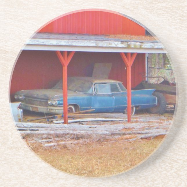 1960 BLUE SADAND DEVILLE Antique-bil Underlägg (Framsidan)