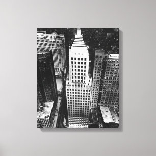 1960: En antenn beskådar av en Chicago skyscrape Canvastryck