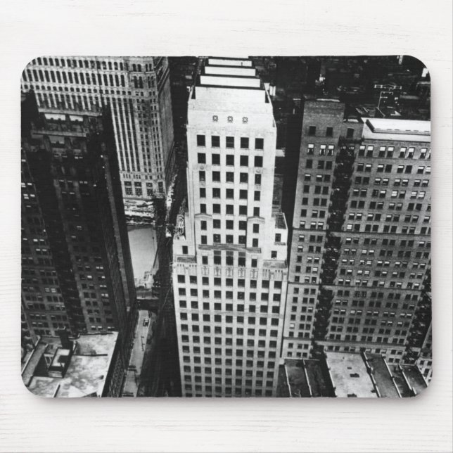 1960:  En antenn beskådar av en Chicago skyscraper Musmatta (Framsidan)