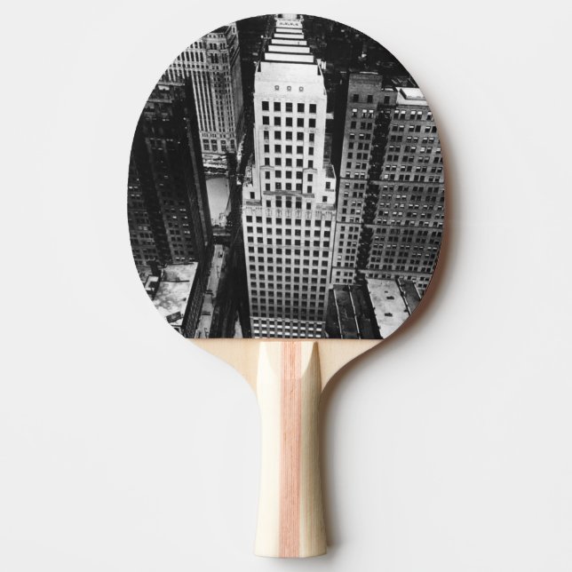 1960:  En antenn beskådar av en Chicago skyscraper Pingisracket (Framsidan)