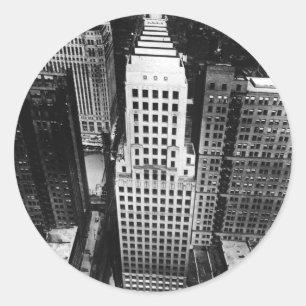 1960: En flygvy över en Chicago-skyscraper Runt Klistermärke