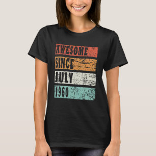 1960 född i juli retro idé 1 t shirt