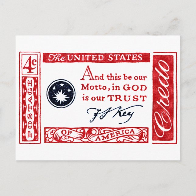 1960 Frances Scott Nyckel American Credo Vykort (Framsida)