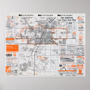 1960 Las Vegas Area Karta Poster