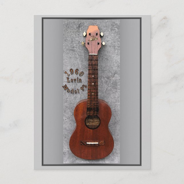 1960 Levin Ukulele Postcard Vykort (Framsida)