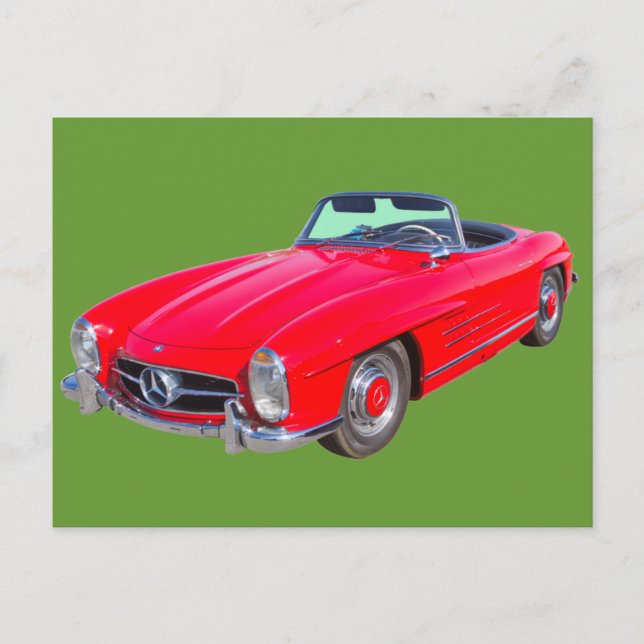 1960 Mercedes Benz 300 SL-konvertibel Vykort (Framsida)