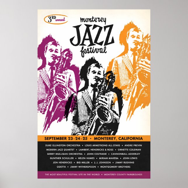1960 Monterey Jazz Festival jazz affisch (Framsidan)
