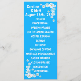 1960:s blå-Himmel-Daisy Bröllop Program