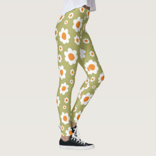 1960:s "Daisy" Flower Mönster Leggings