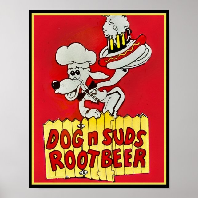 1960:s HUND i SUDS Root Beer Poster (Framsidan)