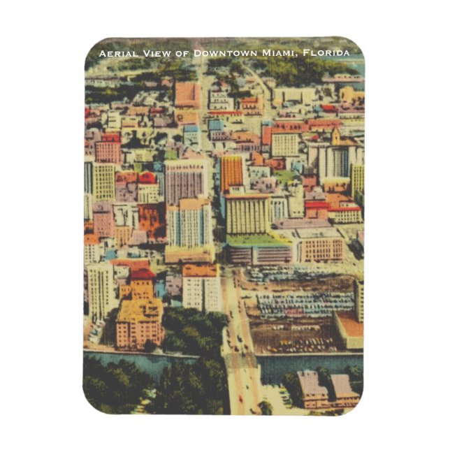 1960:s Miami i centrala staden, FL (Flagler Street Magnet (Vertikal)