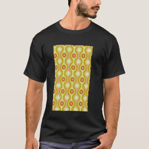 1960:S RETRO WAVE OCH CIRCLE MÖNSTER GULT PEACH T SHIRT