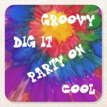 1960:s Stil-kvadratfärgade Pappra Underlägg