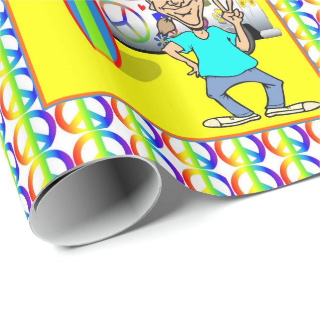1960:s Surfa för Retro Hippy Van Peace Presentpapper (Rullad Hörn)