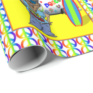 1960:s Surfa för Retro Hippy Van Peace Presentpapper
