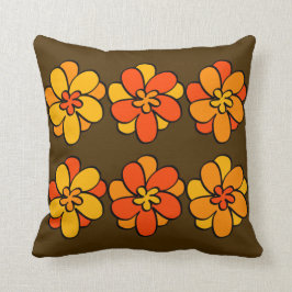 1960-talet, 1970-talet, Stil Flower Mönster Cushio Kudde